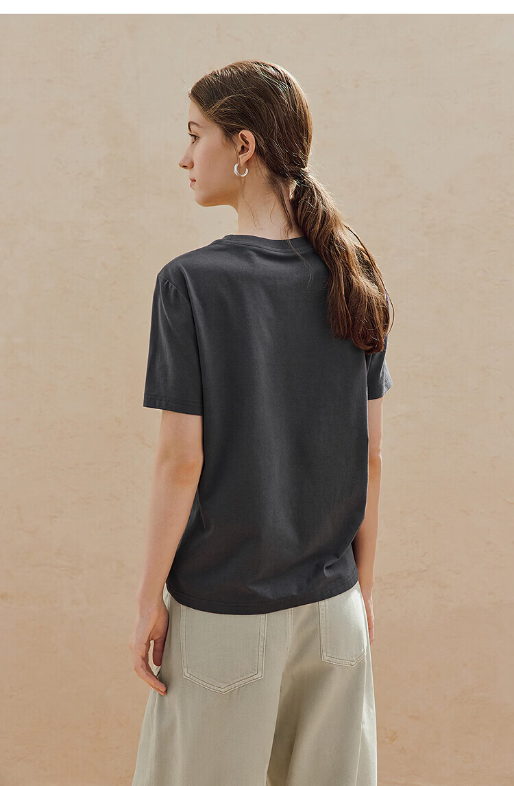 INMAN Fresh Cool Letter Print Short Sleeve T-Shirt 2026 Summer New Loose Drop Shoulder Half Sleeve Top for Women 17